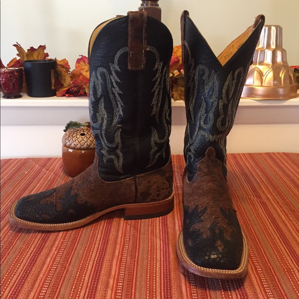 Anderson Bean Acid Washed Suede Cowboy Boots